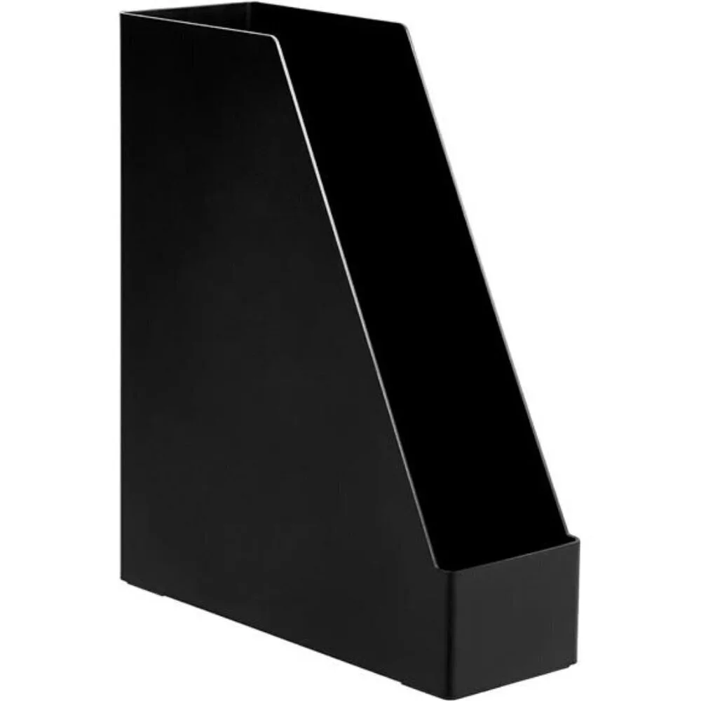 Desk Organizer Magazine Rack Storage Hard Plastic Stackable Black 2-Pack